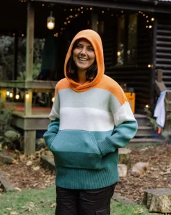 Hoodie en coton bio tricoté oversize Moments - Multi Rayures