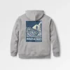 Hoodie en coton bio Waves u0026 Trees - Gris acier