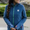 Hoodie en polaire recyclée pour femmes - Dark Denim Marl