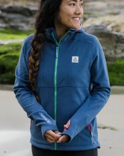 Hoodie en polaire recyclée pour femmes - Dark Denim Marl
