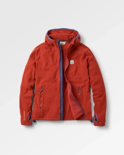 Hoodie en polaire recyclée pour hommes Pinegrove - Rouge Ocre