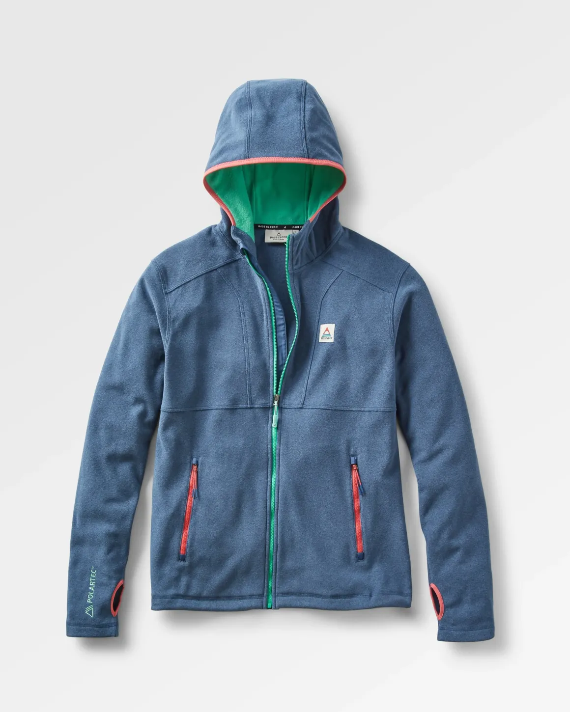 Hoodie en polaire recyclée Polartec® pour hommes - Denim foncé chiné
