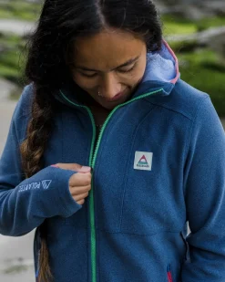 Hoodie en polaire recyclée pour femmes - Dark Denim Marl