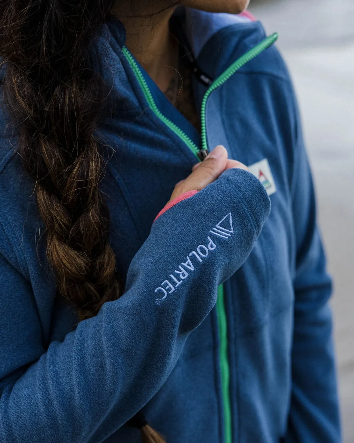 Hoodie en polaire recyclée pour femmes - Dark Denim Marl