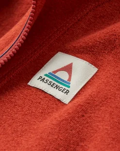 Hoodie en polaire recyclée pour hommes Pinegrove - Rouge Ocre