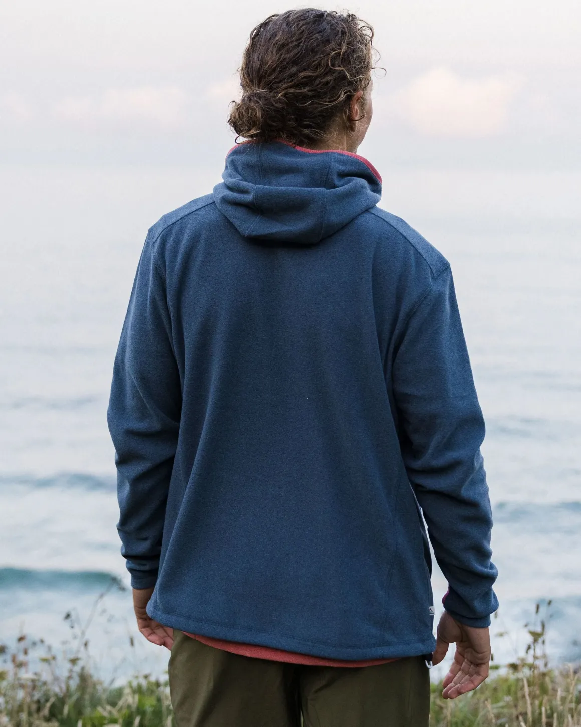 Hoodie en polaire recyclée Polartec® pour hommes - Denim foncé chiné