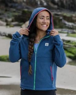 Hoodie en polaire recyclée pour femmes - Dark Denim Marl