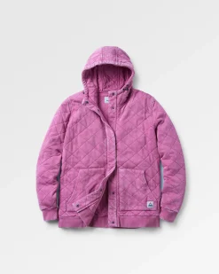 Hoodie matelassé recyclé à boutons-pression Clementine - Mauve Haze