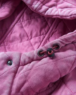 Hoodie matelassé recyclé à boutons-pression Clementine - Mauve Haze