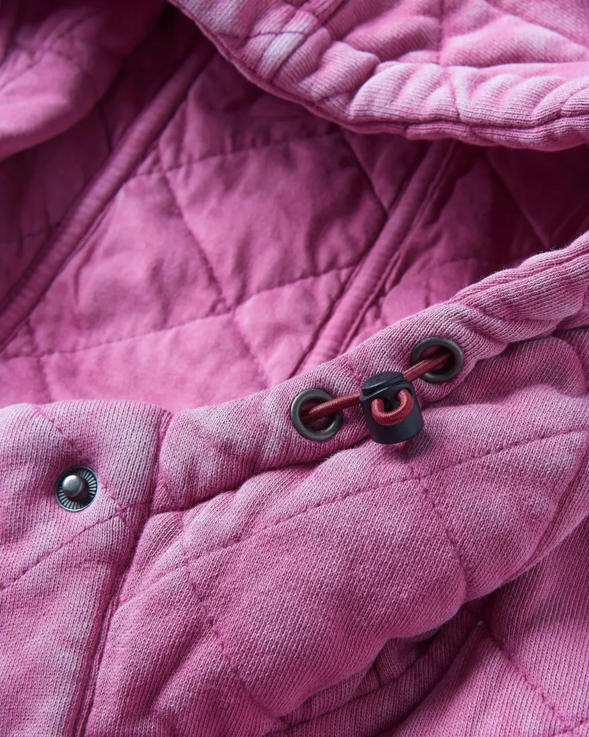 Hoodie matelassé recyclé à boutons-pression Clementine - Mauve Haze