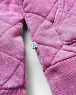 Hoodie matelassé recyclé à boutons-pression Clementine - Mauve Haze