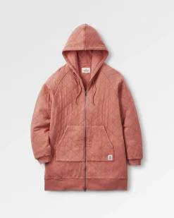 Hoodie zippé intégral matelassé recyclé Getaway - Orange brûlé