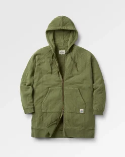 Hoodie zippé intégral matelassé recyclé Getaway - Khaki