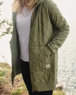 Hoodie zippé intégral matelassé recyclé Getaway - Khaki