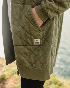 Hoodie zippé intégral matelassé recyclé Getaway - Khaki