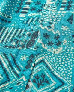 Jupe Hannah - Patchwork Vintage Bleu Piscine