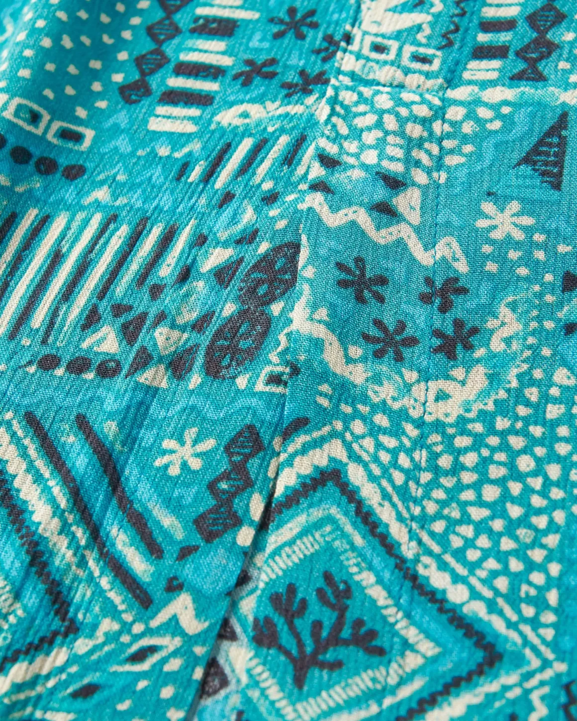 Jupe Hannah - Patchwork Vintage Bleu Piscine
