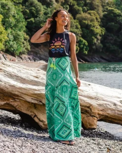 Jupe Maxi en Coton Recyclé Fareway - Vert Éclatant de l'Épinette