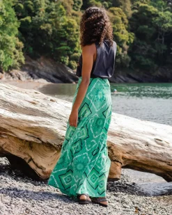 Jupe Maxi en Coton Recyclé Fareway - Vert Éclatant de l'Épinette