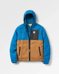 Loch Hooded Polar Fleece Recyclé - Toffee/Bleu Acier