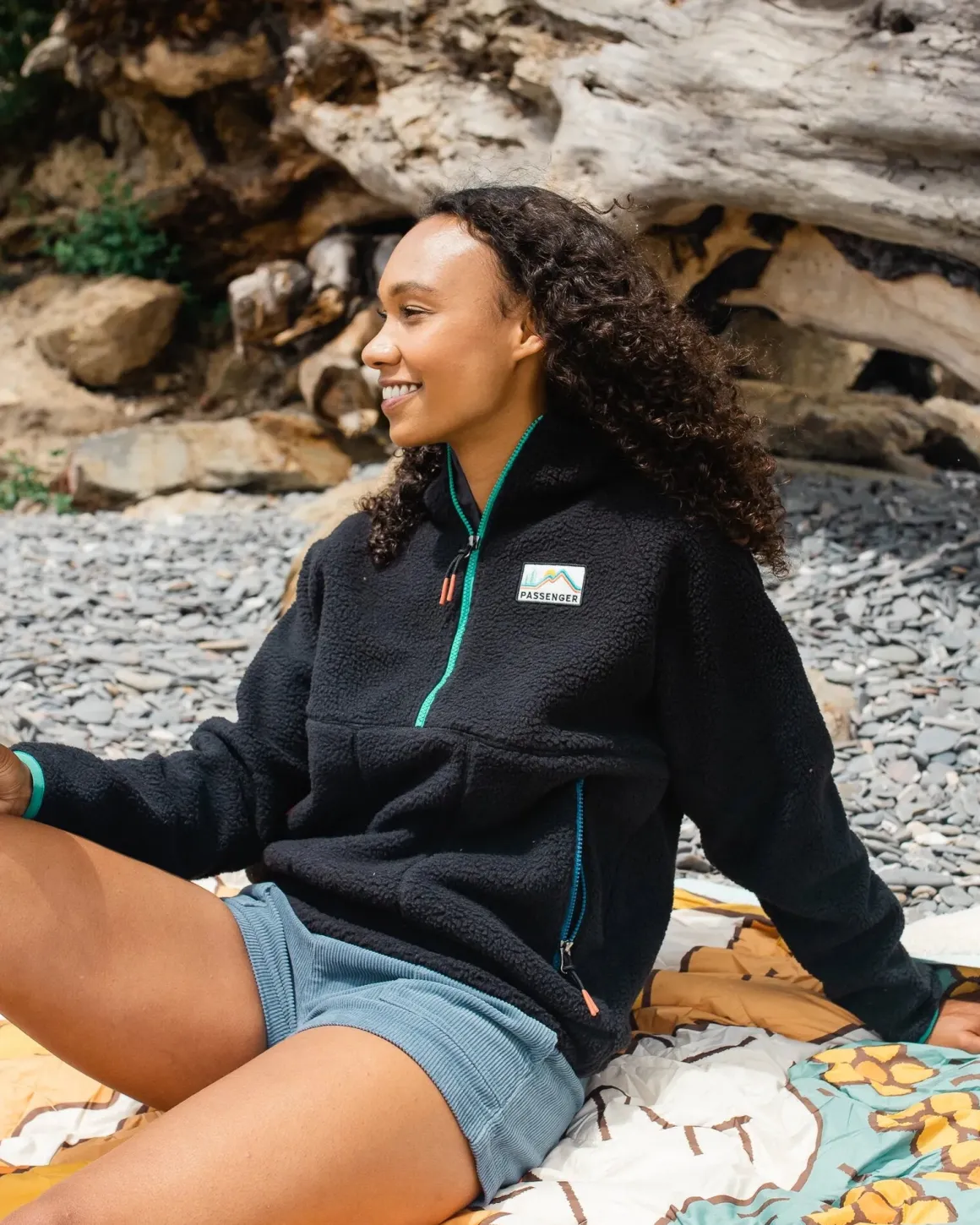 Maine 2.0 1/2 Zip Recycled Sherpa Fleece - Noir