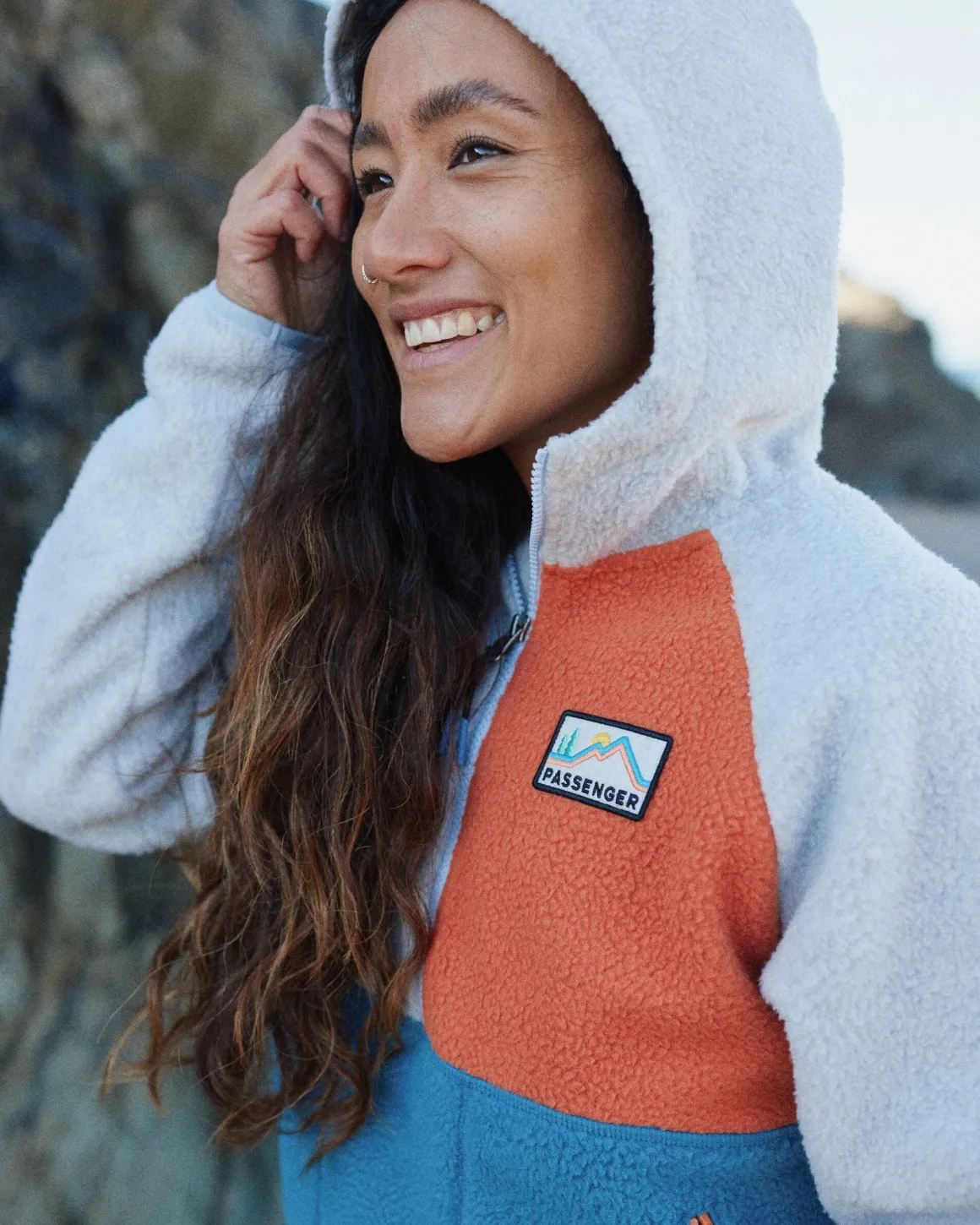 Maine 2.0 1/2 Zip Recycled Sherpa Fleece - Blue Steel