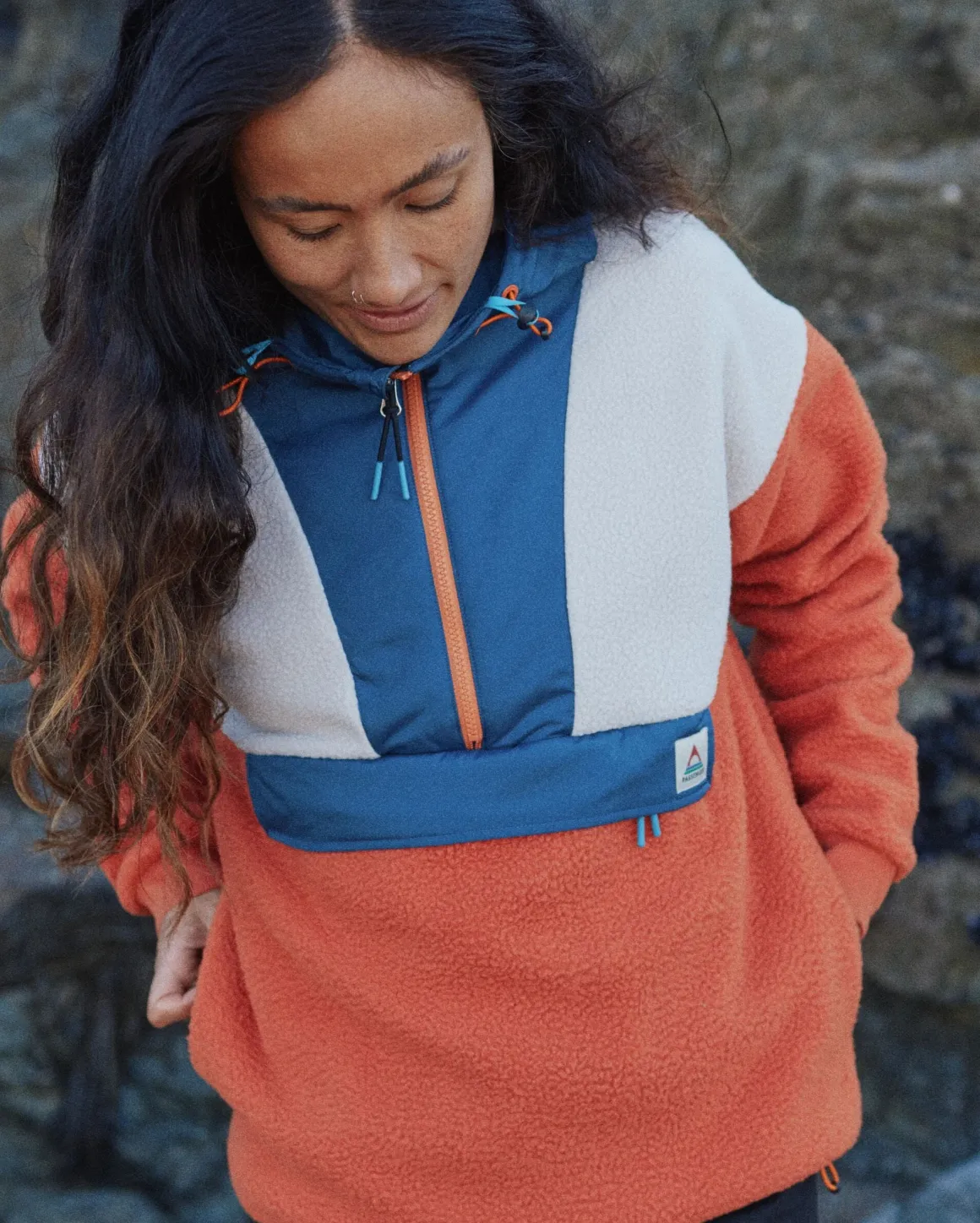 Maren 1/2 Zip Recycled Sherpa Fleece - Burnt Orange