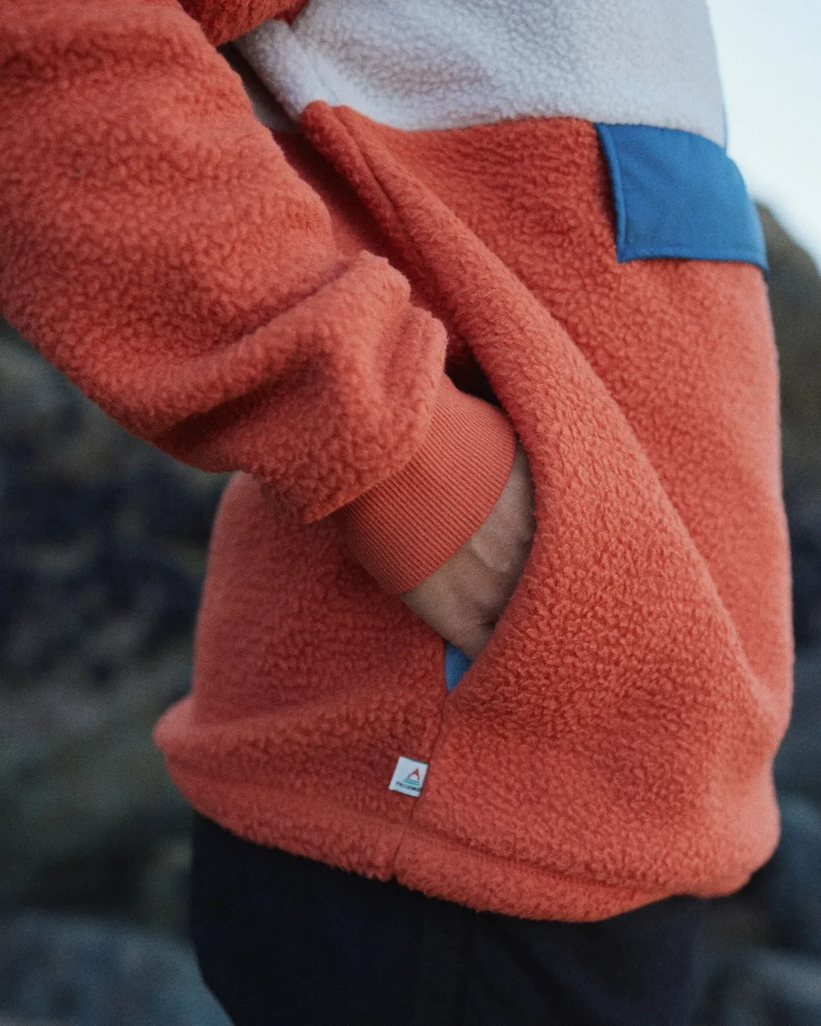 Maren 1/2 Zip Recycled Sherpa Fleece - Burnt Orange