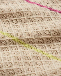 Migrer Pull Tricoté Bio - Rayures Multicolores Avoine
