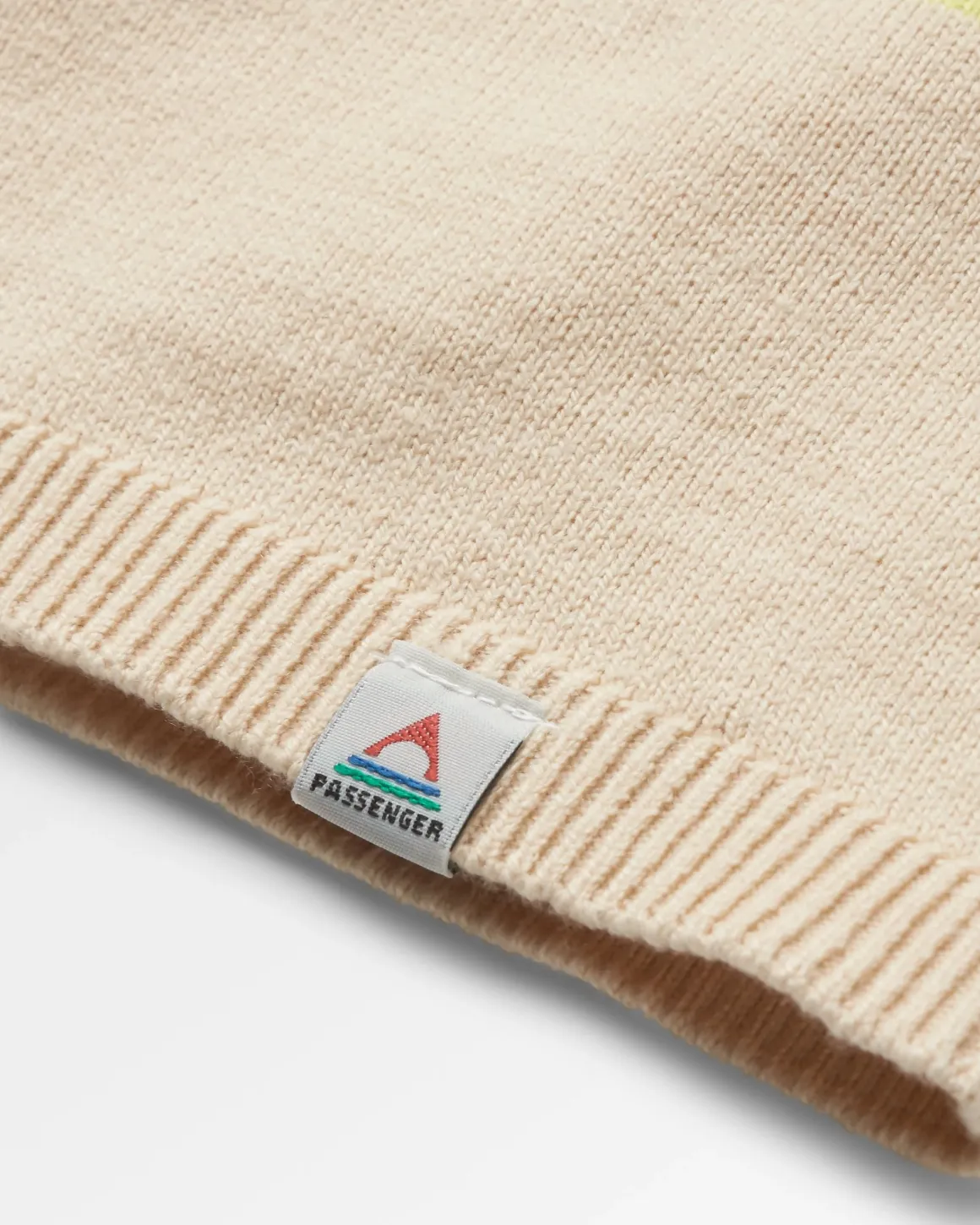 Migrer Pull Tricoté Bio - Rayures Multicolores Avoine