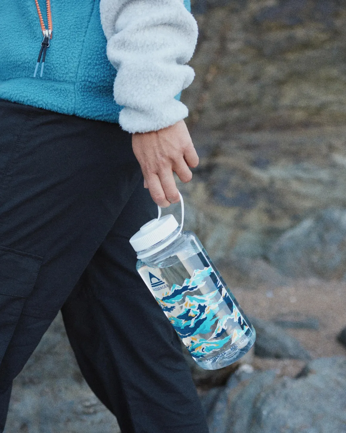 Nalgene 1L Wide Mouth Water Bottle - Winter Mountains