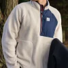 Offgrid 2.0 1/2 Zip Recycled Sherpa Fleece - Oatmeal/Navy