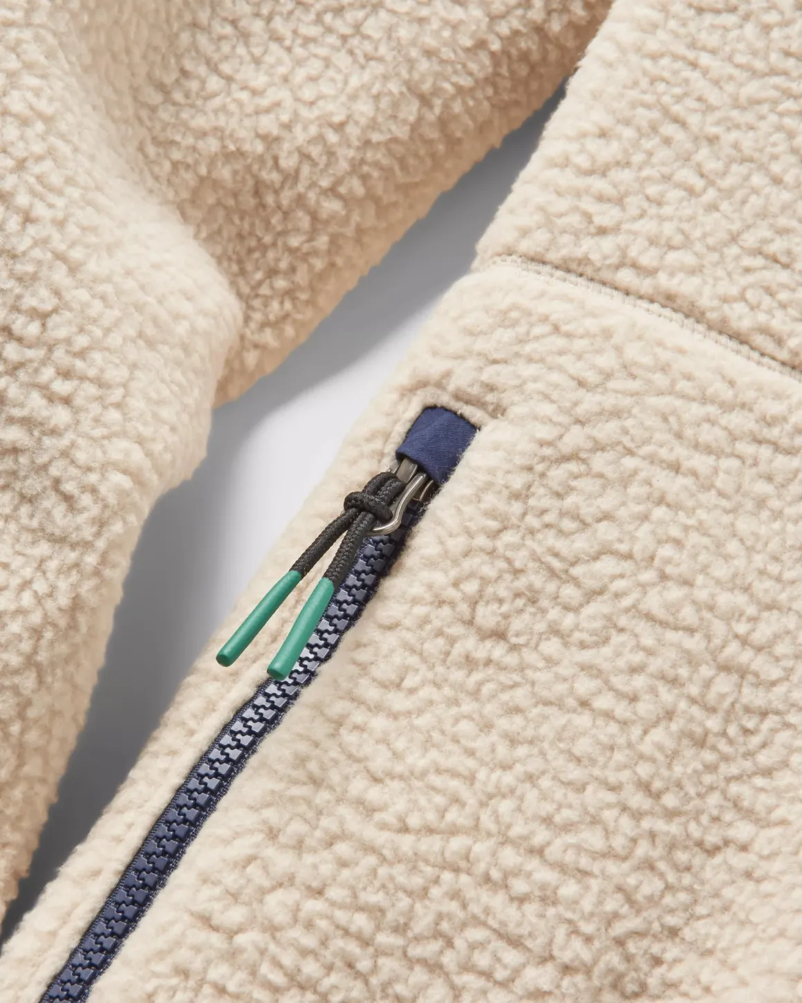 Offgrid 2.0 1/2 Zip Recycled Sherpa Fleece - Oatmeal/Navy