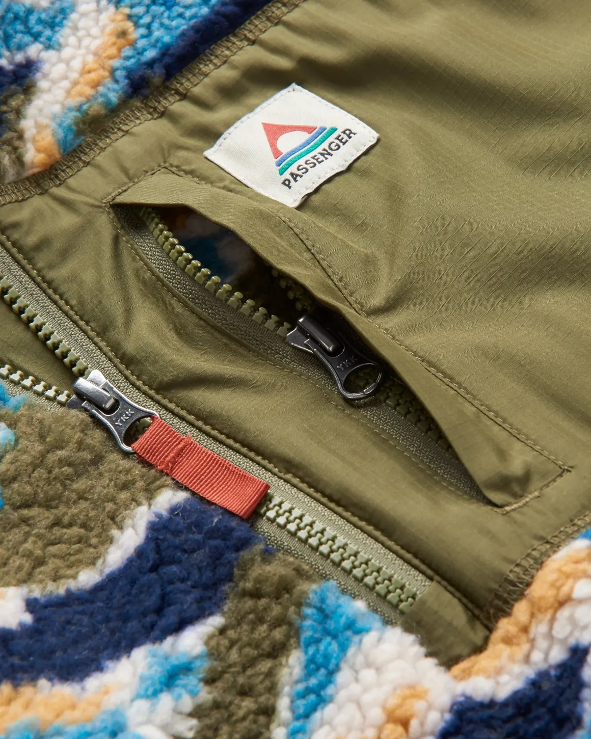 Offroad Sherpa Recyclé 1/2 Zip Fleece - Mount Scenic Khaki