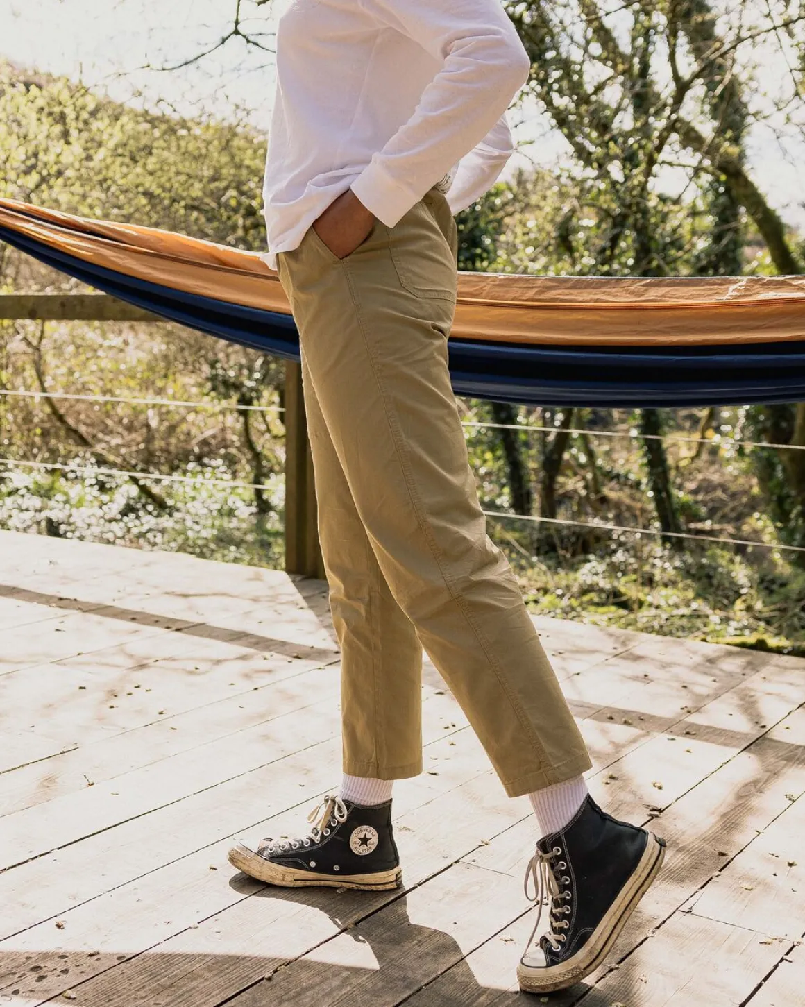 Pantalon à taille élastiquée Compass - Biscuit