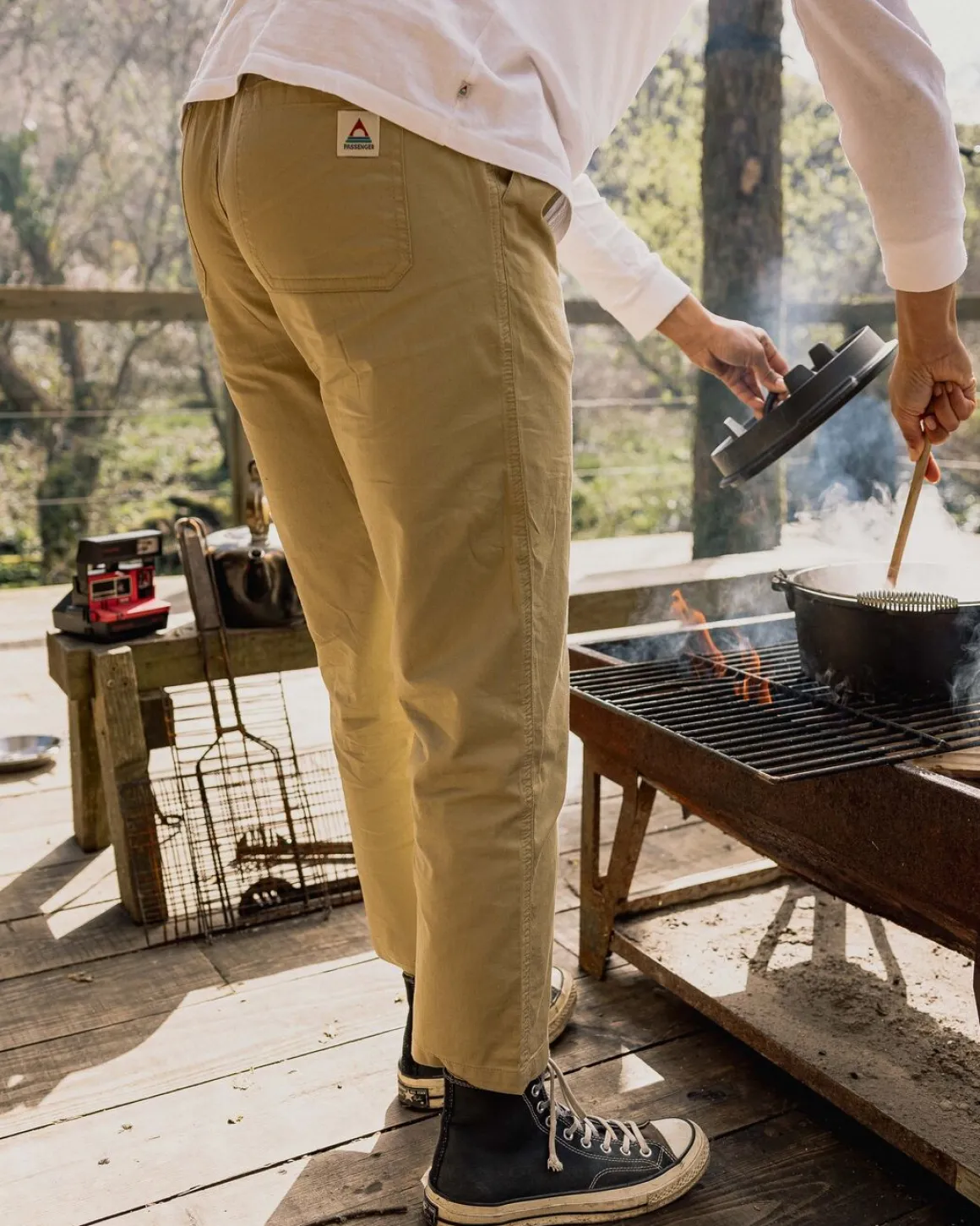 Pantalon à taille élastiquée Compass - Biscuit