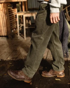 Pantalon Aventurier en Velours Côtelé - Olive Poussiéreux