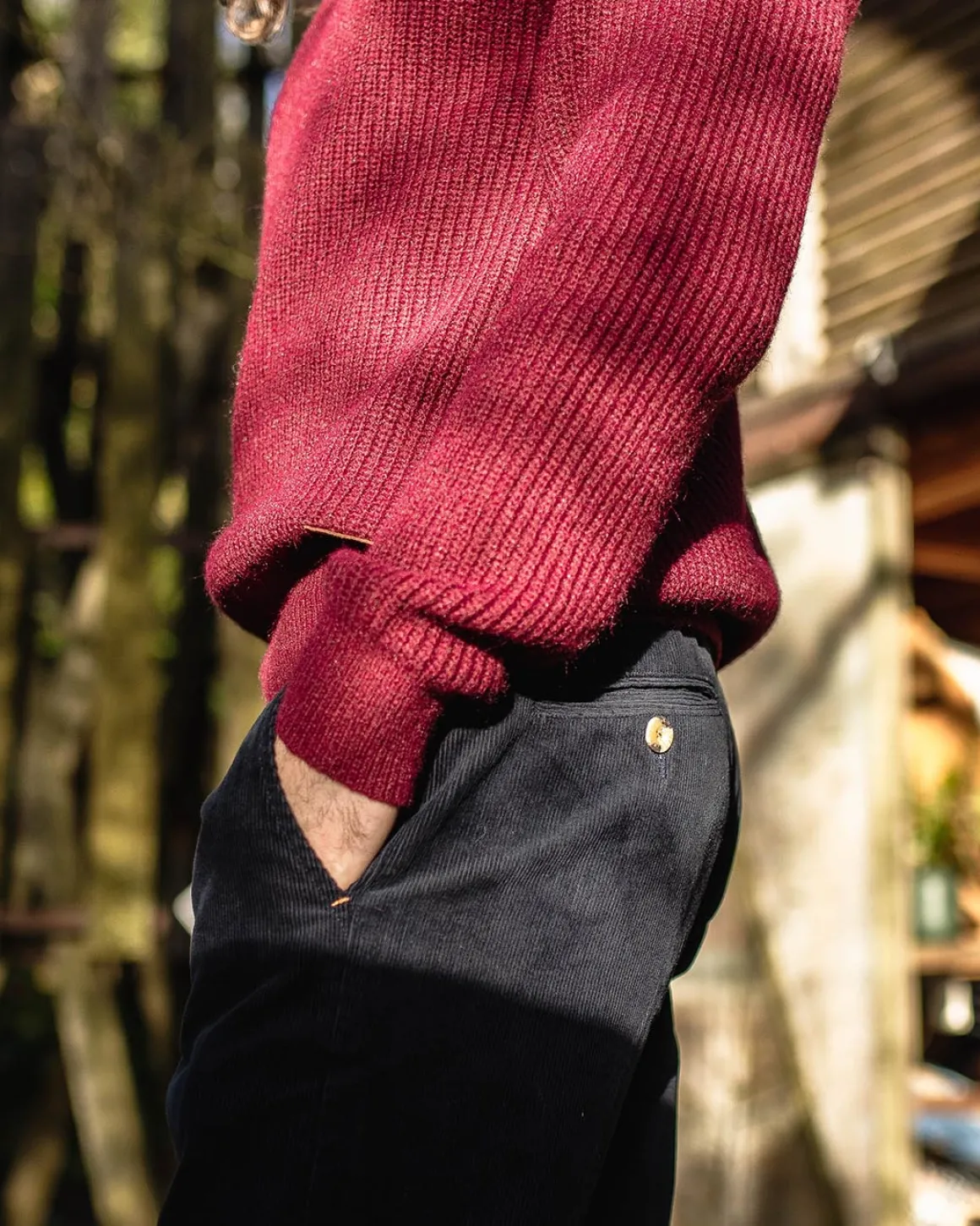 Pantalon Aventurier en Velours Côtelé - Bleu Marine Profond