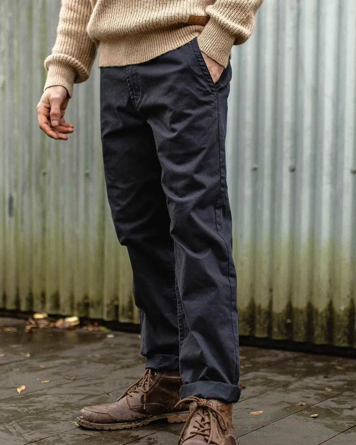 Pantalon en coton bio 365 - Noir délavé