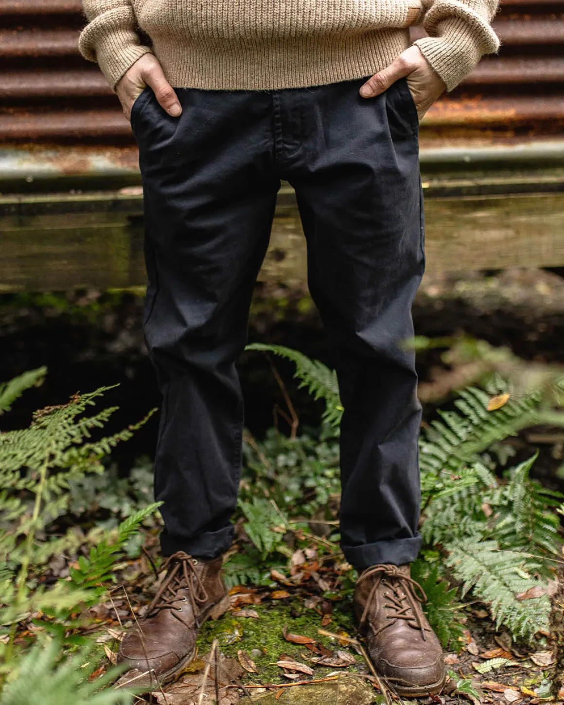 Pantalon en coton bio 365 - Noir délavé