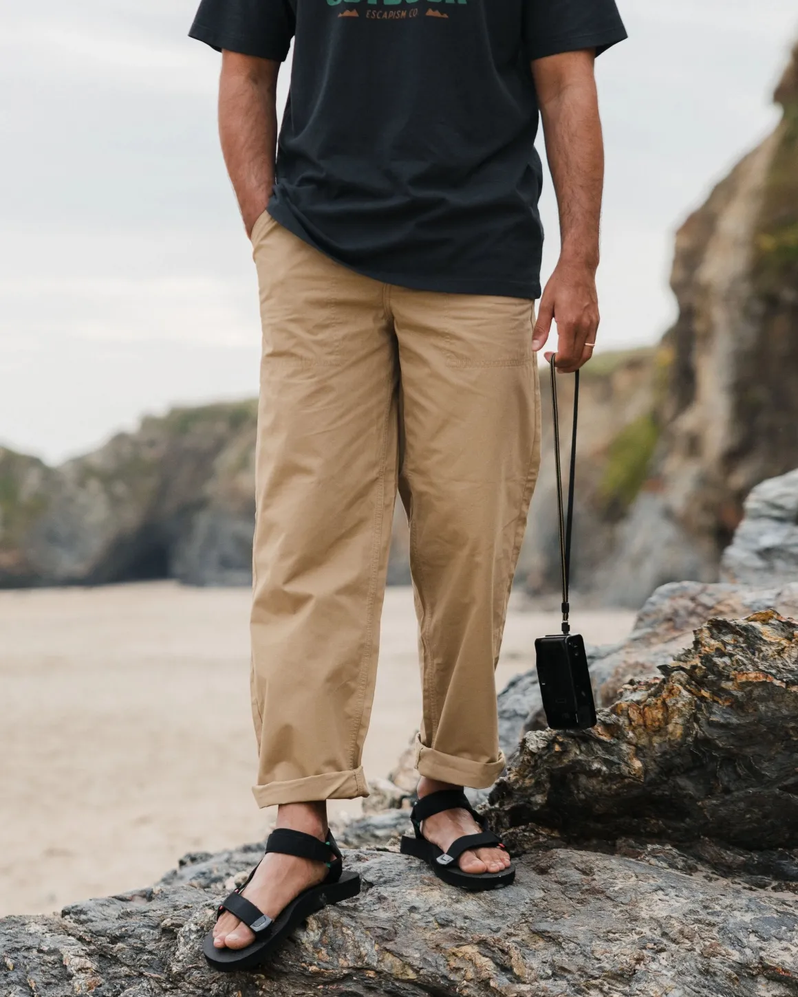 Pantalon en coton bio Chance - Biscuit