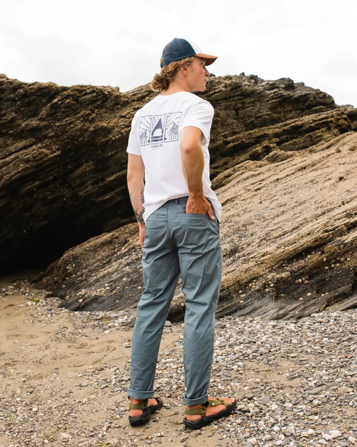 Pantalon en coton bio léger 365 - Gris orage