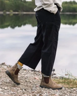 Pantalon en velours côtelé bio raccourci Someday - Noir