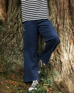 Pantalon en velours côtelé bio Someday - Denim foncé