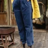 Pantalon en velours côtelé recyclé Compass - Denim foncé