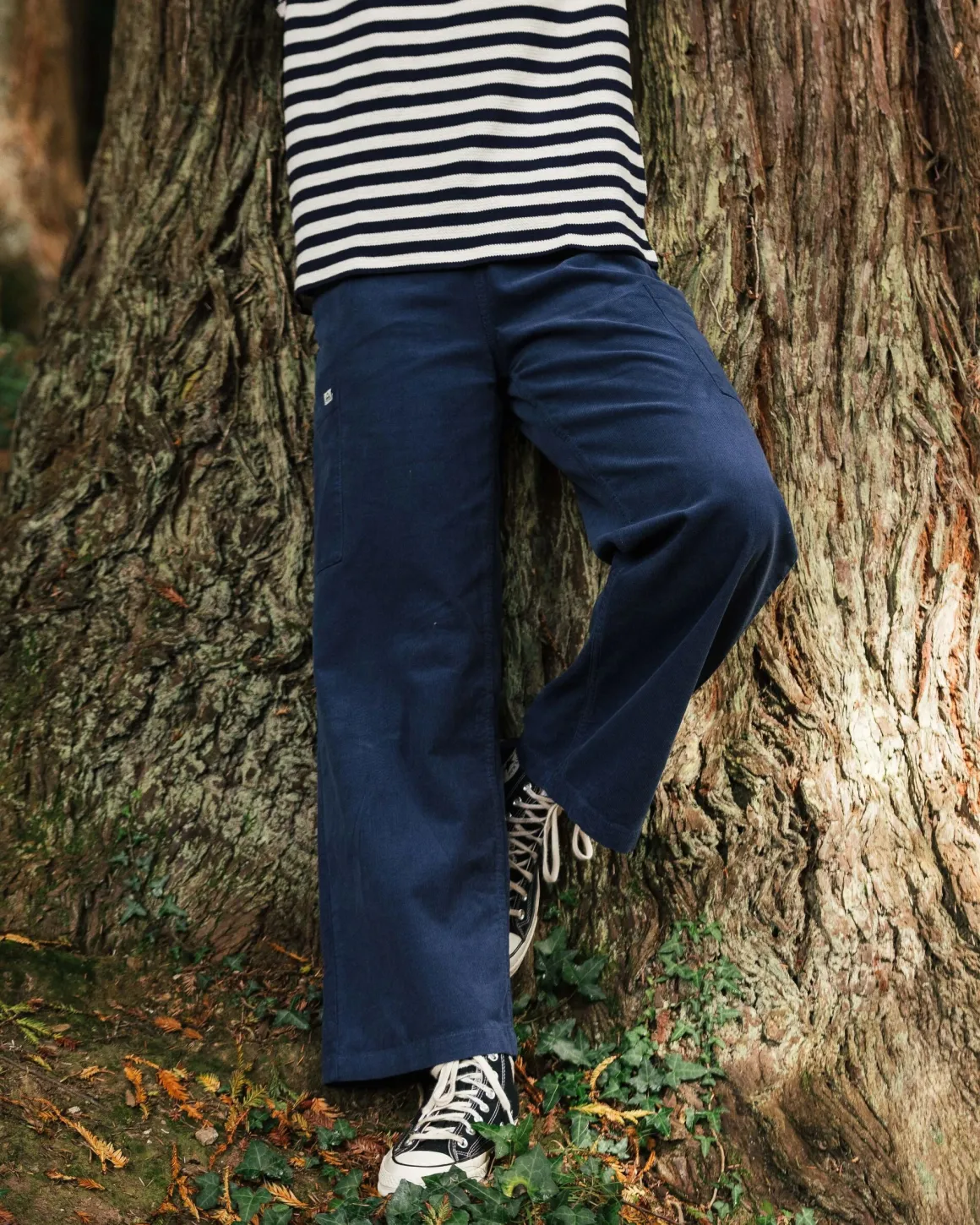 Pantalon en velours côtelé bio Someday - Denim foncé