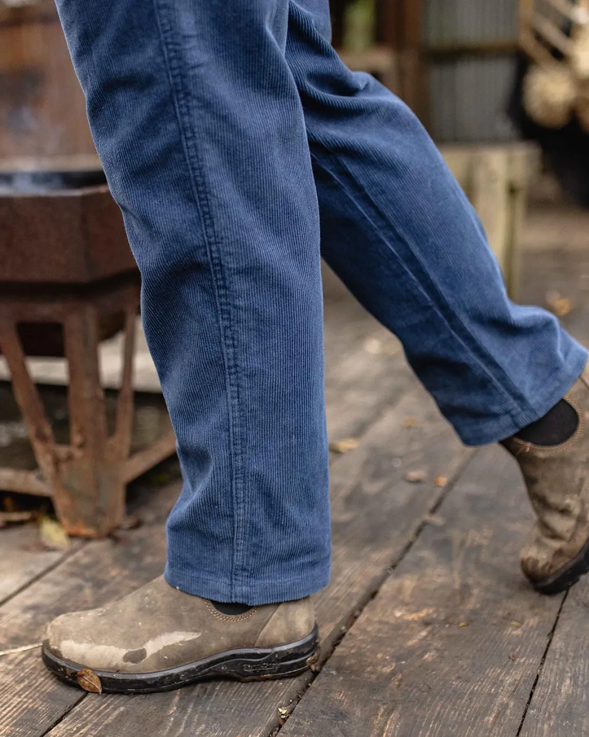 Pantalon en velours côtelé recyclé Compass - Denim foncé