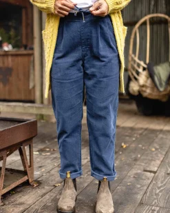 Pantalon en velours côtelé recyclé Compass - Denim foncé