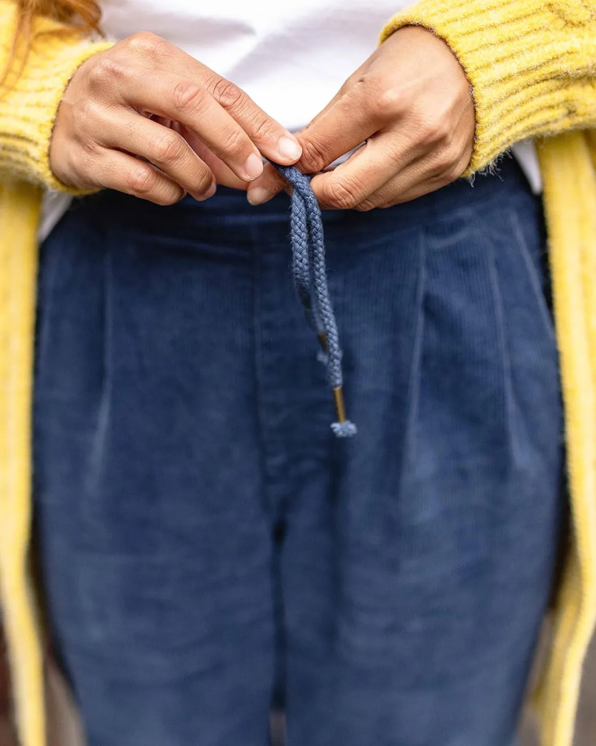 Pantalon en velours côtelé recyclé Compass - Denim foncé