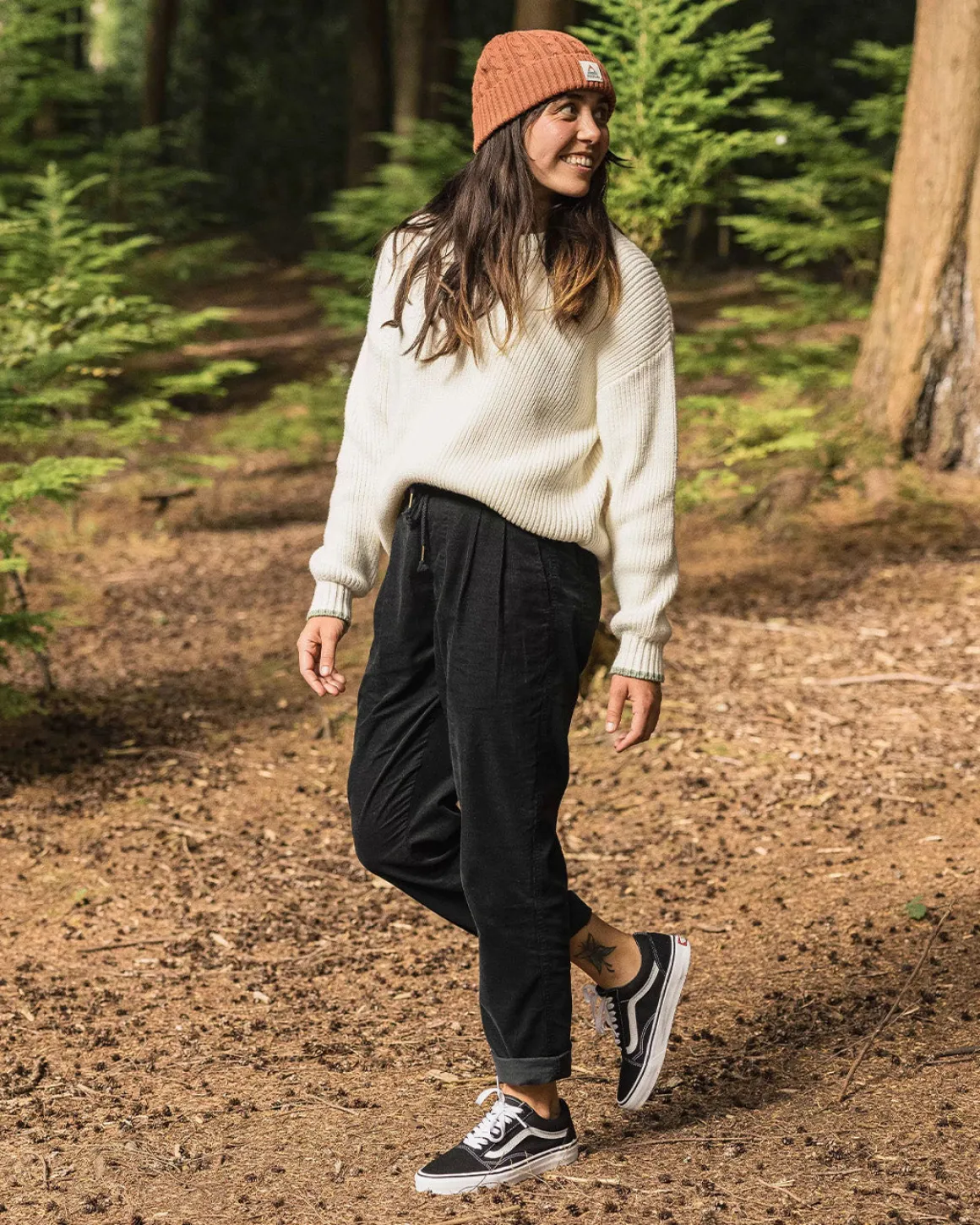 Pantalon en velours côtelé recyclé Compass - Noir